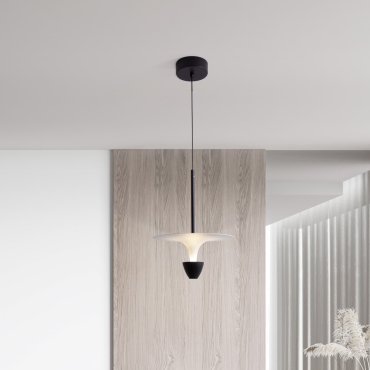 Nova Luce Luet - lampe suspendue - Ø 26 x 180 cm - 11W LED inclus - noir sablé et blanc
