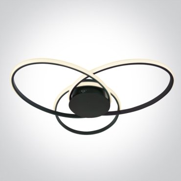 ONE Light Décoratif - plafonnier - 65 x 8,2 cm - 60W TRIAC dimmable LED inclus - noir