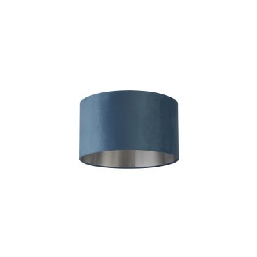 Searchlight Drum Shade - abat-jour - Ø 38 x 22 cm - bleu sarcelle et argent