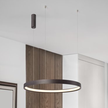 Nova Luce Perrine - lampe suspendue - Ø 60 x 150 cm - 40W dimmable LED inclus - brun café brossé