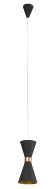 Maxlight Cornet - lampe suspendue - Ø 12 x 130 cm - 5W LED inclus - noir et or