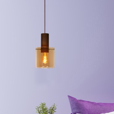 Lucide Toledo - lampe suspendue - Ø 20 x 165 cm - ambre