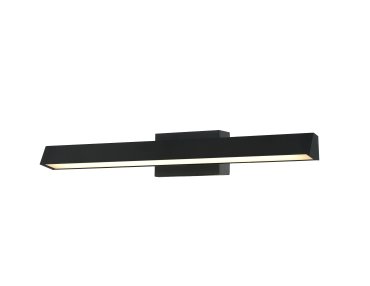 Artdelight Rivera - applique murale en saillie - 59,6 x 12,3 cm - 12W LED dimmable inclus - noir