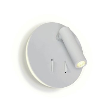 ONE Light Reading Spots - applique murale avec interrupteur - Ø 14,8 x 3,2 cm - 3W + 5W LED inclus - blanc