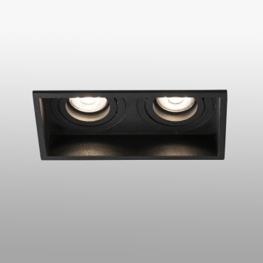 Faro Hyde - spot encastrable - 89 x 89 mm, 165 x 83 mm encastrable - noir mat