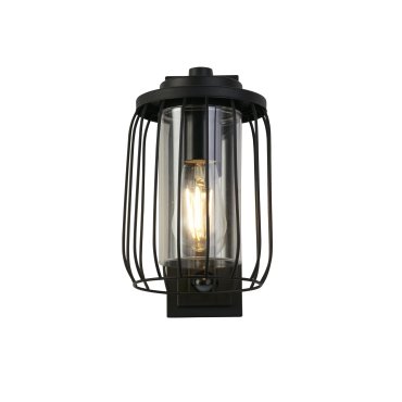 Searchlight Reed - Applique d'extérieur avec capteur PIR - 26 x 39 cm - IP44 - noir