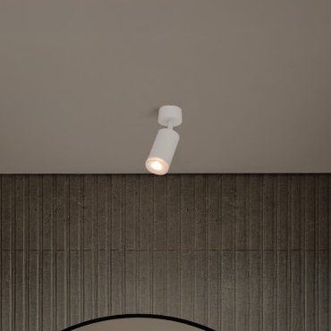 Nova Luce Mao - spot en saillie - Ø 5,5 x 17 cm - IP44 - blanc sable