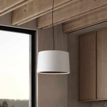 Nova Luce Atil - lampe suspendue - Ø 35 x 210 cm - 24W LED inclus - blanc sablé et noir