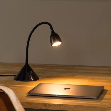 Lucide Milo - lampe à poser - Ø 12,8 x 50 cm - 3,2W LED inclus - noir