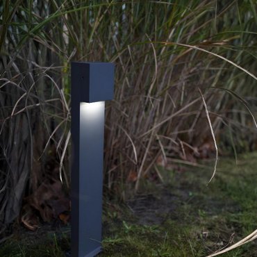Lutec Gemini XF - lampe de jardin - 9,2 x 11 x 65 cm - 9,5W LED inclus - gris foncé - blanc