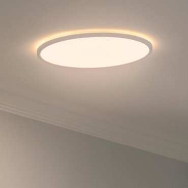 Nordlux Oja - plafonnier - Ø 42,4 x 2,3 cm - 24W LED dimmable inclus (3000K-4000K) - IP54 - blanc