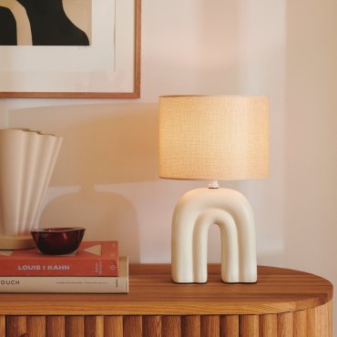 Nordlux Haze - lampe à poser - Ø 24 x 42 cm - beige