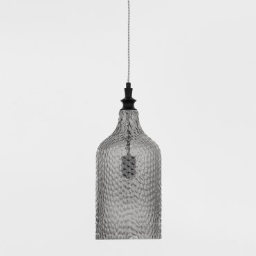 MODÈLE D’EXPOSITION - Nova Luce Marou - lampe suspendue - Ø 19,5 x 120 cm - gris fumé et noir mat