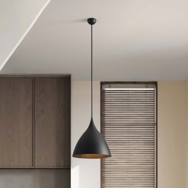 Nova Luce Syntopia - lampe suspendue - Ø 46 x 178 cm - noir sablé