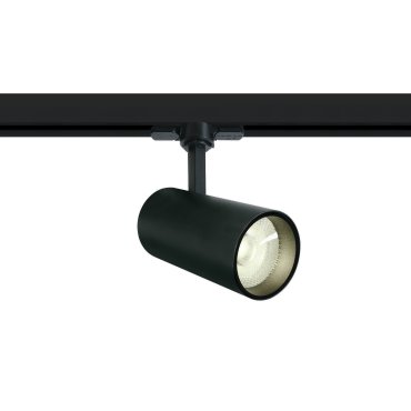 ONE Light COB Cylinder - spot sur rail avec COB LED - système de rail triphasé - Ø 7,5 x 18 cm - 20W LED inclus - noir - couleur de lumière blanche