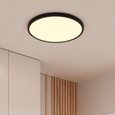 Nordlux Oja Smart - plafonnier - Ø 60 x 2,3 cm - 30W - fonction de gradation via app - 2700-6500K - noir