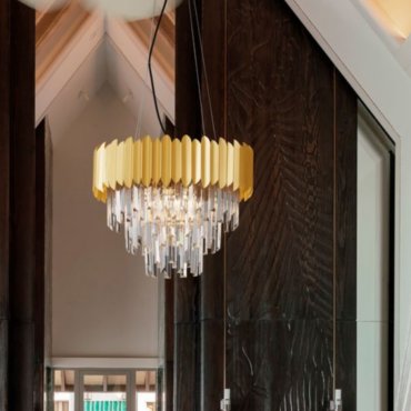 Nova Luce Magnolia - suspension - Ø 50 x 120 cm - or