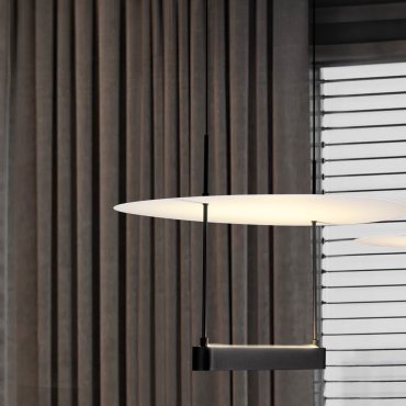 Nova Luce Diona - lampe suspendue - Ø 40 x 160 cm - 29W dimmable LED inclus - noir sablé et blanc