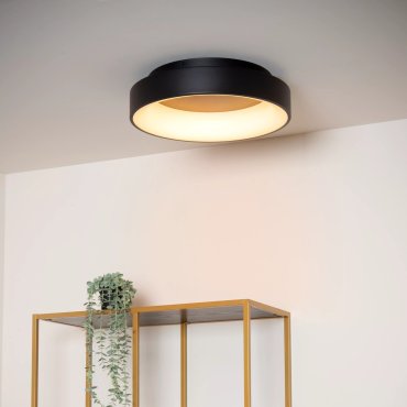 Lucide Mirage - plafonnier - Ø 45 x 11,5 cm - 33W LED dimmable inclus - noir