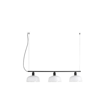 Faro Tatawin - lampe suspendue 3L - 16,6 x 100 x 210 cm - noir/verre laiteux