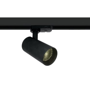 ONE Light COB Compact Cylinder - spot sur rail - système de rail triphasé - Ø 5,5 x 11 cm - 12W LED inclus - noir