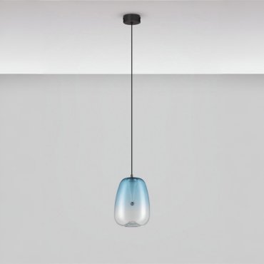 Nova Luce Oblo - lampe suspendue - Ø 16 x 227 cm - 3W LED inclus - bleu et noir mat