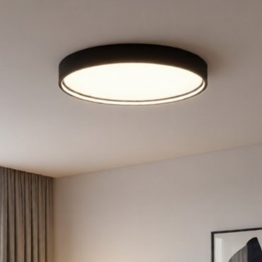 Nova Luce Olaf - plafonnier - Ø 45 x 5 cm - 30W LED dimmable inclus - noir sable