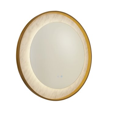 Searchlight Luxo - miroir avec éclairage - Ø 80 cm - 17W LED inclus - IP44 - or