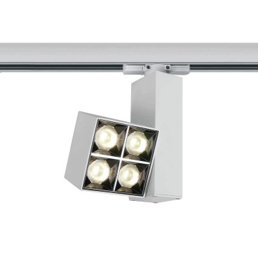 ONE Light Mirror Square - spot sur rail - système de rail triphasé - 8 x 5,4 x 14,8 cm - 15W LED inclus - blanc