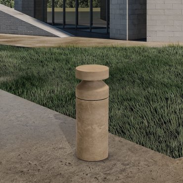 Nova Luce Balma - lampe de jardin - Ø 19,2 x 54 cm - 21W LED inclus - IP65 - Marbre Travertin
