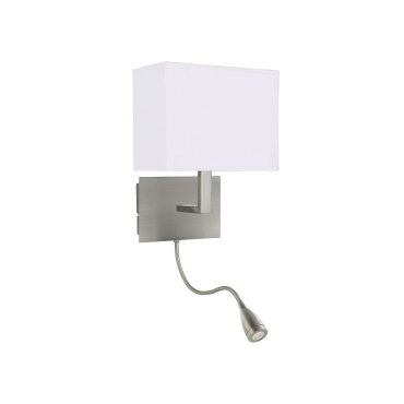 Searchlight Wall - applique murale avec double interrupteur - 20 x 25,5 cm - 1W LED inclus - nickel mat