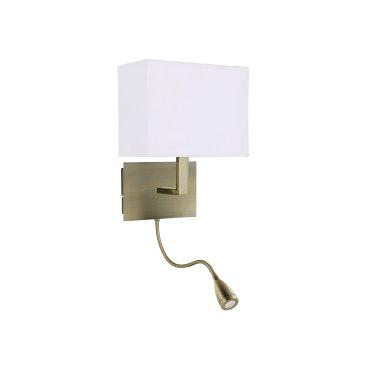 Searchlight Wall - applique murale avec double interrupteur - 20 x 25,5 cm - 1W LED inclus - laiton antique