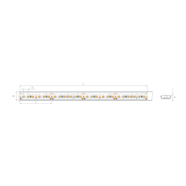 KLUS Bande LED - largeur 1cm, longueur 500cm - 24Vdc - dimmable - 9,6W LED par mètre - IP65 - 2700K