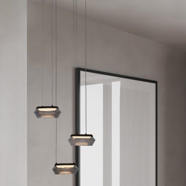 Nova Luce Jailyn - lampe suspendue - Ø 35 x 160 cm - 24W dimmable LED inclus - noir sablé