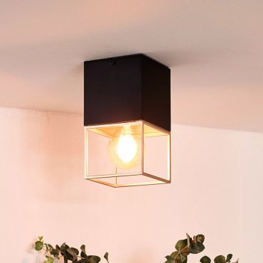 Lucide Rixt - plafonnier - 10 x 10 x 18 cm - noir