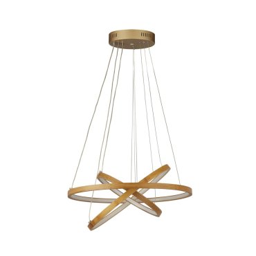 Searchlight Eternity - lampe suspendue - Ø 50 x 125 cm - 35W LED inclus - or et brun clair