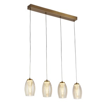 Searchlight Cyclone - lampe suspendue - 75,5 x 11,5 x 150 cm - 22W LED dimmable inclus - bronze et champagne