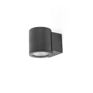 Faro Tond - Applique d'extérieur - Ø 8 x 9,5 x 10 cm - 6W LED inclus 3000K - IP54 - gris foncé