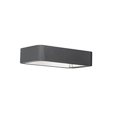 Nova Luce Ned - applique murale extérieure - 28 x 19 x 6 cm - 2 x 6W LED inclus - IP54 - gris foncé