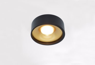 Artdelight Orlando - plafonnier - Ø 14 x 5 cm - 10W LED dimmable inclus - noir et or mat