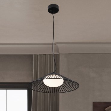 Nova Luce Brume - lampe suspendue - Ø 50 x 148 cm - 15W LED inclus - noir mat