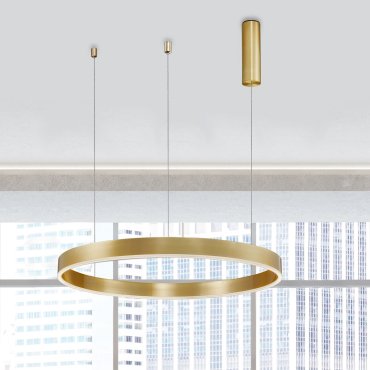 Nova Luce Motif - lampe suspendue - Ø 80 x 120 cm - 48W LED dimmable inclus - laiton doré