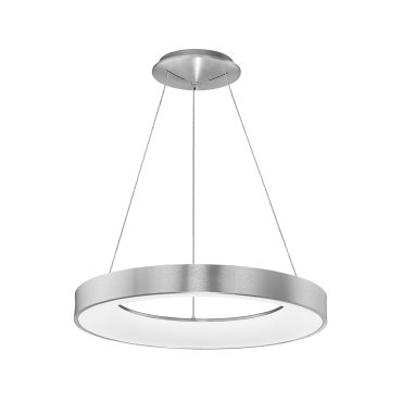 Nova Luce Rando Thin - lampe suspendue - Ø 60 x 120 cm - 50W LED dimmable inclus - argent brossé