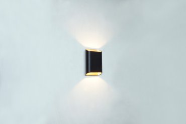 Artdelight Diaz Small - applique murale - 4 x 10 x 15 cm - 2 x 3W LED inclus - IP54 - noir avec or
