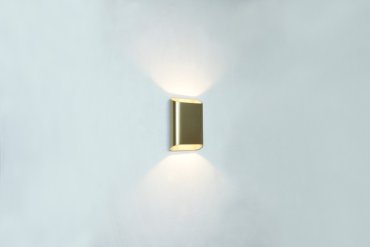 Artdelight Diaz Small - applique murale - 4 x 10 x 15 cm - 2 x 3W LED inclus - IP54 - or brossé