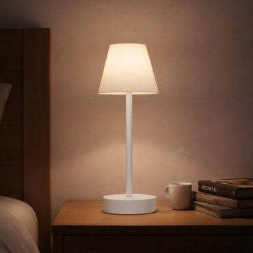 New Garden Lola Slim 30 - lampe de table rechargeable avec variateur tactile - Ø 11 x 32 cm - 1,9W LED dimmable inclus - IP44 - blanc - couleur de lumière blanche