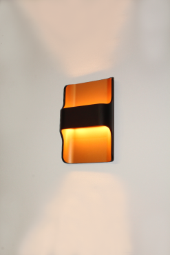 Artdelight Dallas - applique murale - 16 x 7,8 x 24 cm - 2 x 8W LED dimmable inclus - IP65 - noir &amp; or