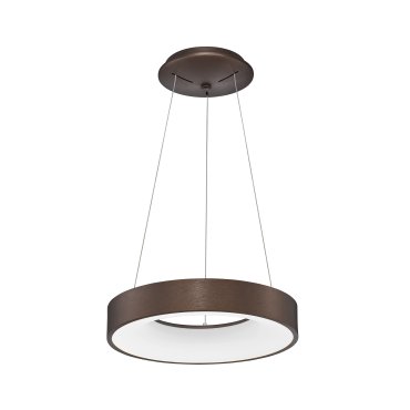 Nova Luce Rando Thin - lampe suspendue - Ø 38 x 120 cm - 30W LED dimmable inclus - café brossé