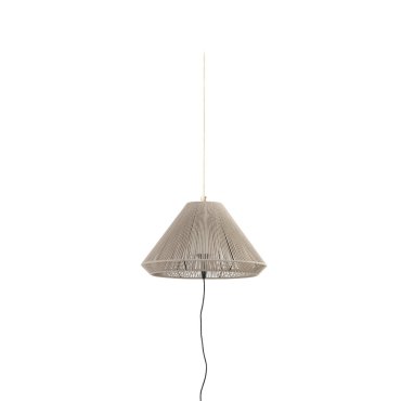 Faro Saigon - lampe suspendue avec prise - Ø 66,5 x 38 cm - IP65 - gris et beige
