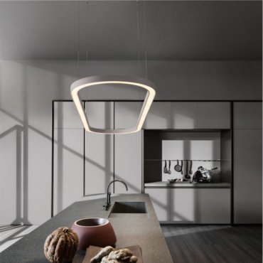 Nova Luce Cuppe - lampe suspendue - 120 x 200 x 35 cm - 58W dimmable LED inclus - blanc sablé
